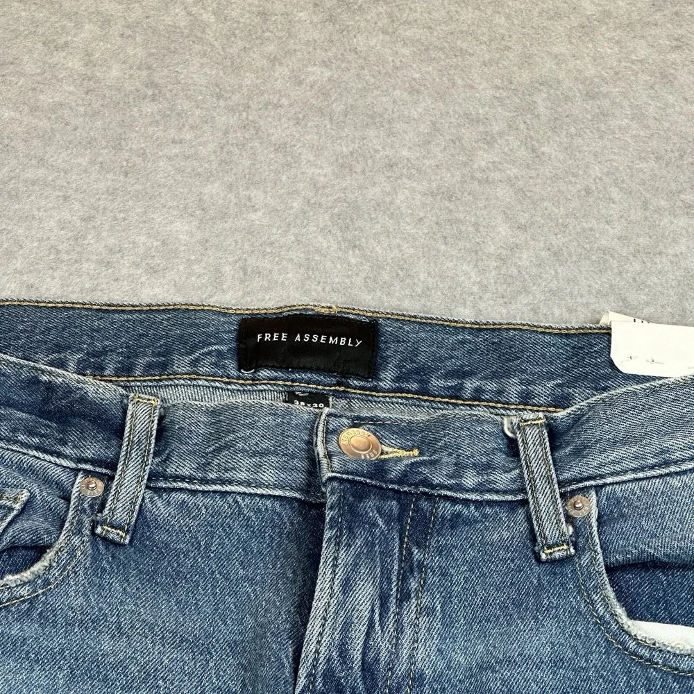 Free Assembly Modern Straight Jeans Men's 38x30(29) Mid Wash Stretch‎ NWT